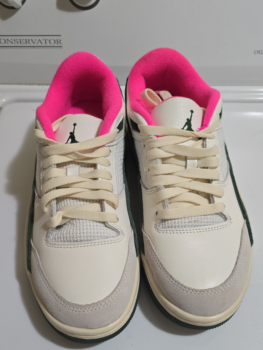 Nike Women’s Cream and Hot Pink Low-Top Sneakers